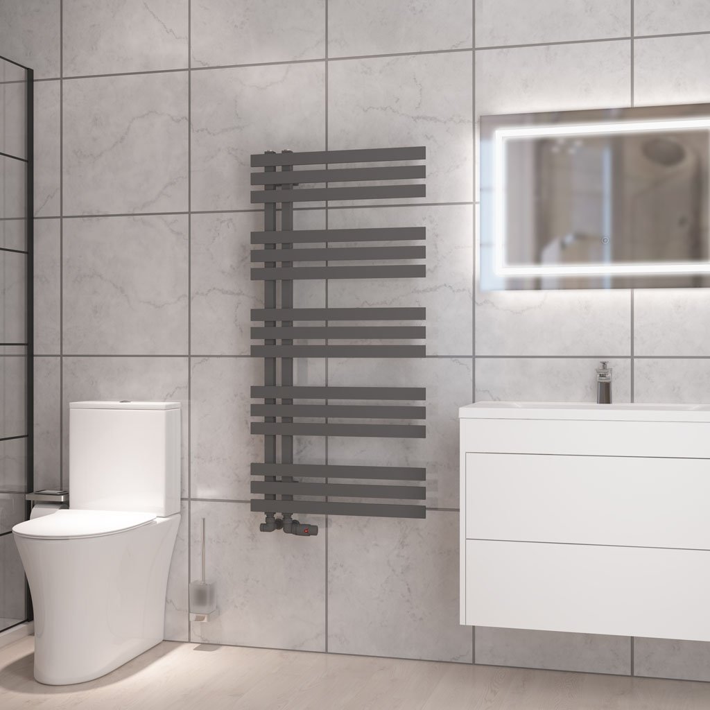 Hurley 1200 x 600 Towel Rail Matt Anthracite 