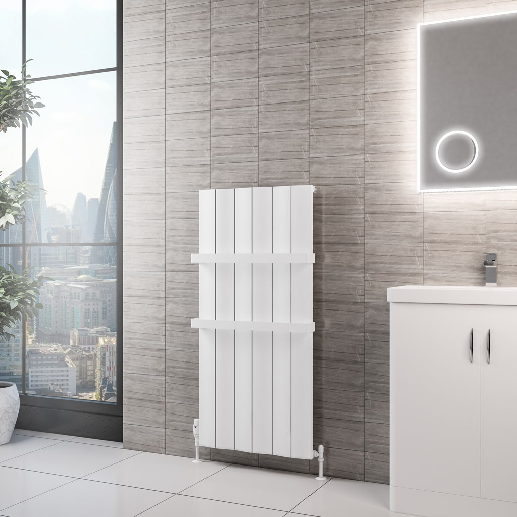 Fairford 1200 x 565 Aluminium Radiator Matt White