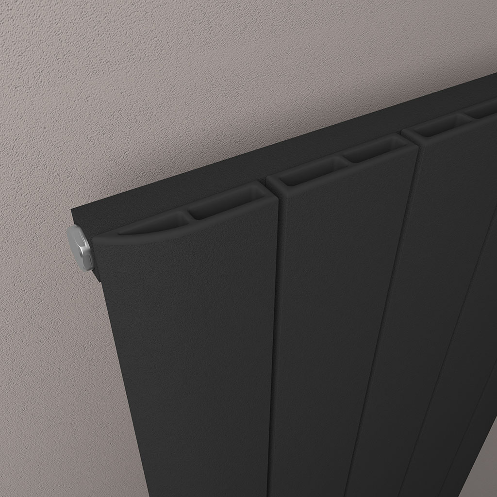 Withington 1200 x 280 Aluminium Radiator Matt Black