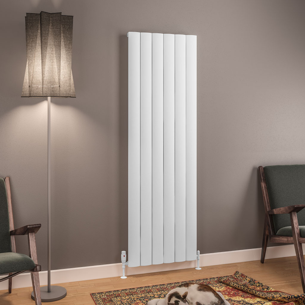 Tordino 1800 x 565 Aluminium Radiator Matt White