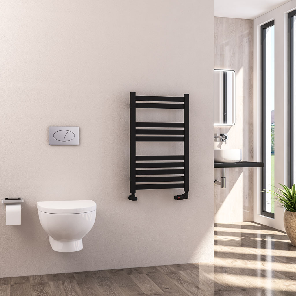 Defford 800 x 500mm Towel Rail Matt Black