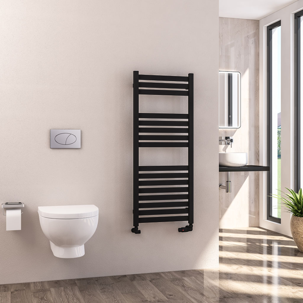 Defford 1200 x 500mm Towel Rail Matt Black