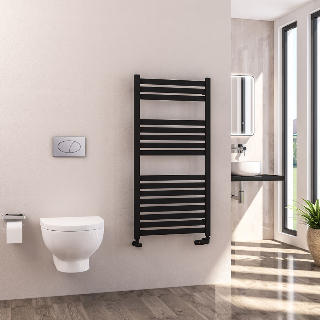 Defford 1200 x 600mm Towel Rail Matt Black