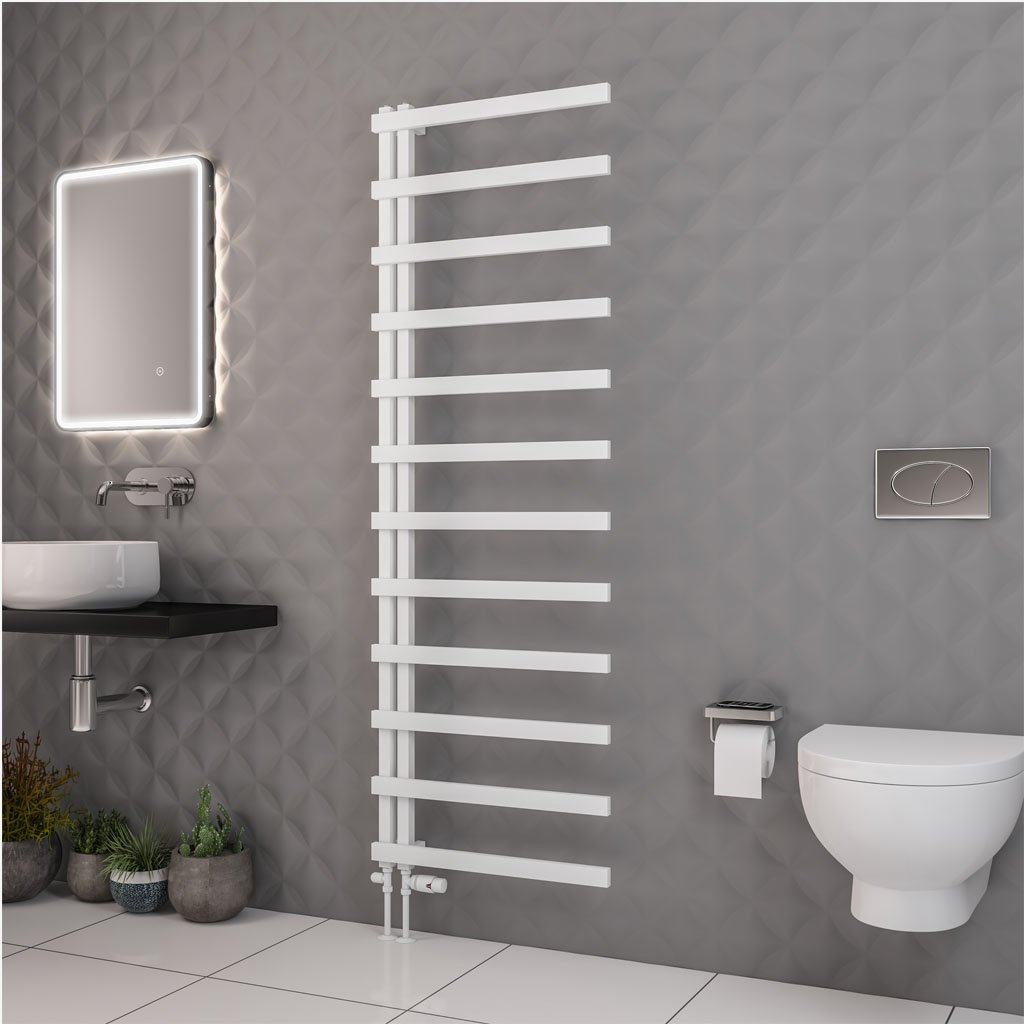 Platani 1800 x 600mm Towel Rail Matt White