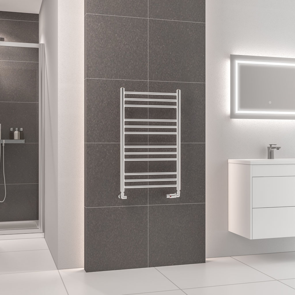 Corinium Round 800 x 500 Towel Rail Chrome