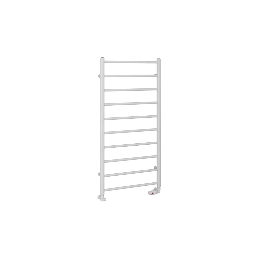 Tuscan Round 1200 x 600 Towel Rail Gloss White