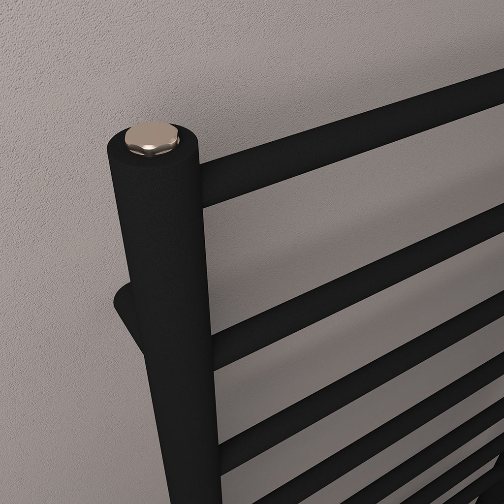 Tuscan Round 1200 x 600 Towel Rail Matt Black