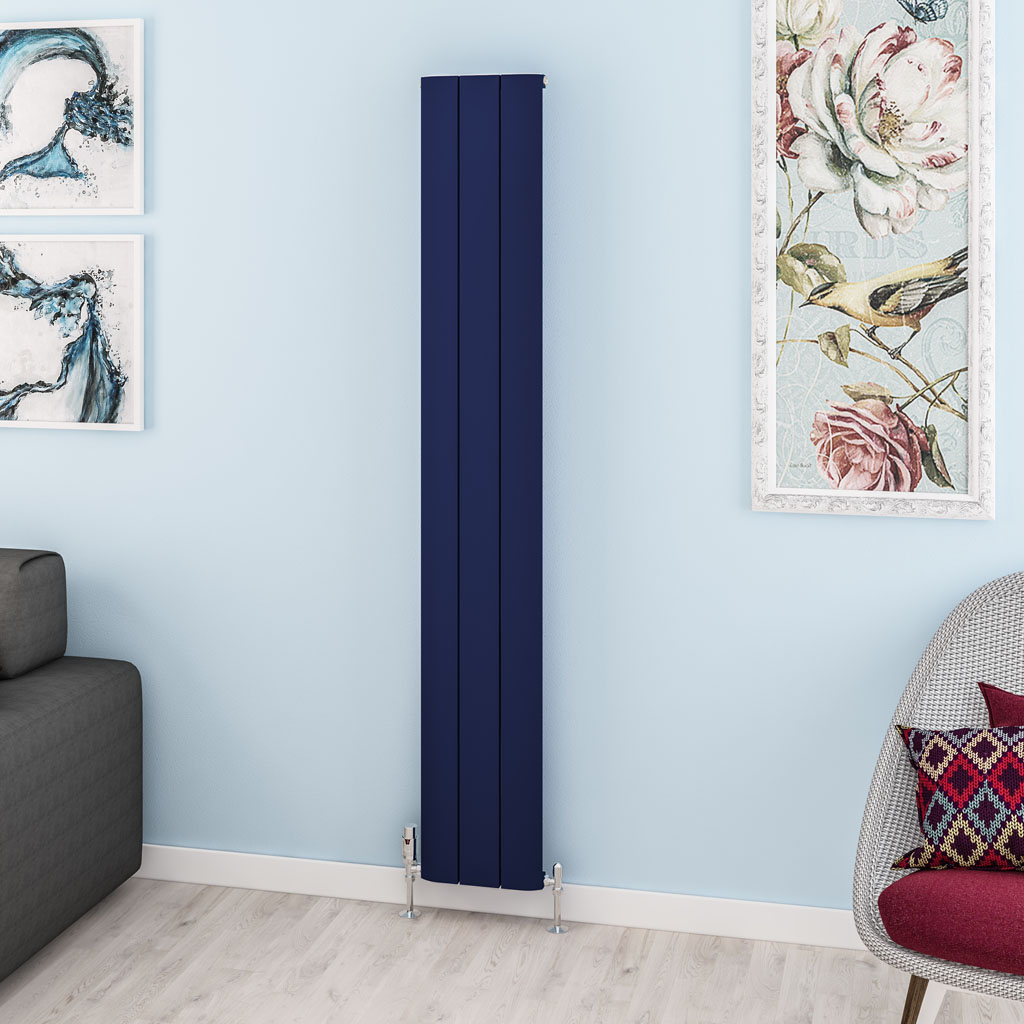 Withington 1800 x 280 Aluminium Radiator Matt Cobalt Blue