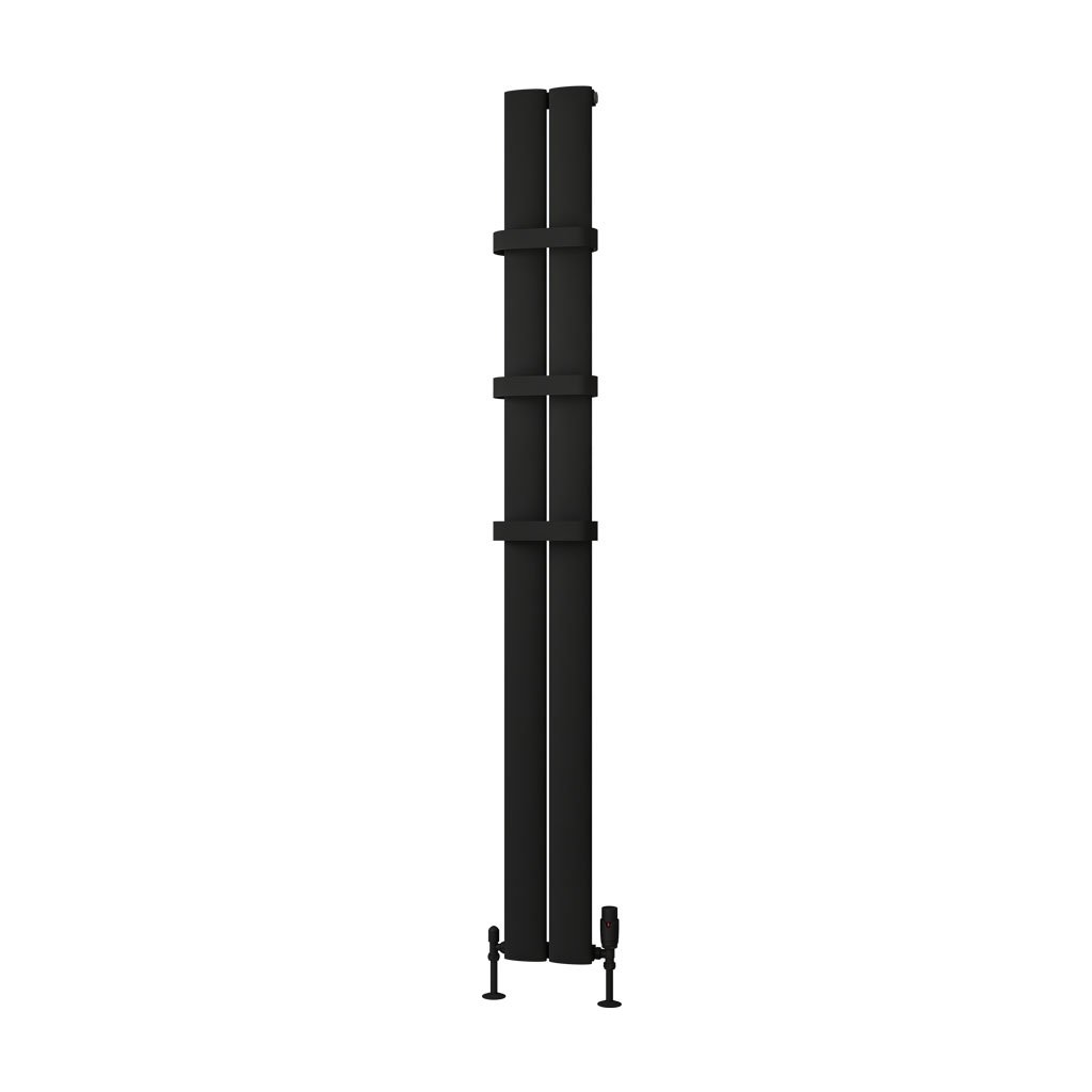 Malmesbury 1800 x 185 Aluminium Radiator Matt Black