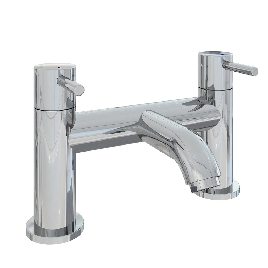 Meriden Bath Filler Tap with Curved Spout Brushed Brass