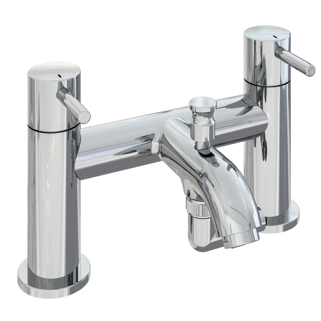 Meriden Bath Shower Mixer Tap with Handset, Hose and Holder Chrome