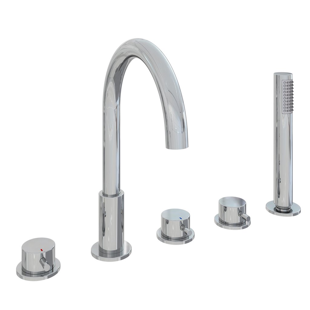 Meriden 5 Tap Hole Bath Shower Mixer Tap Chrome