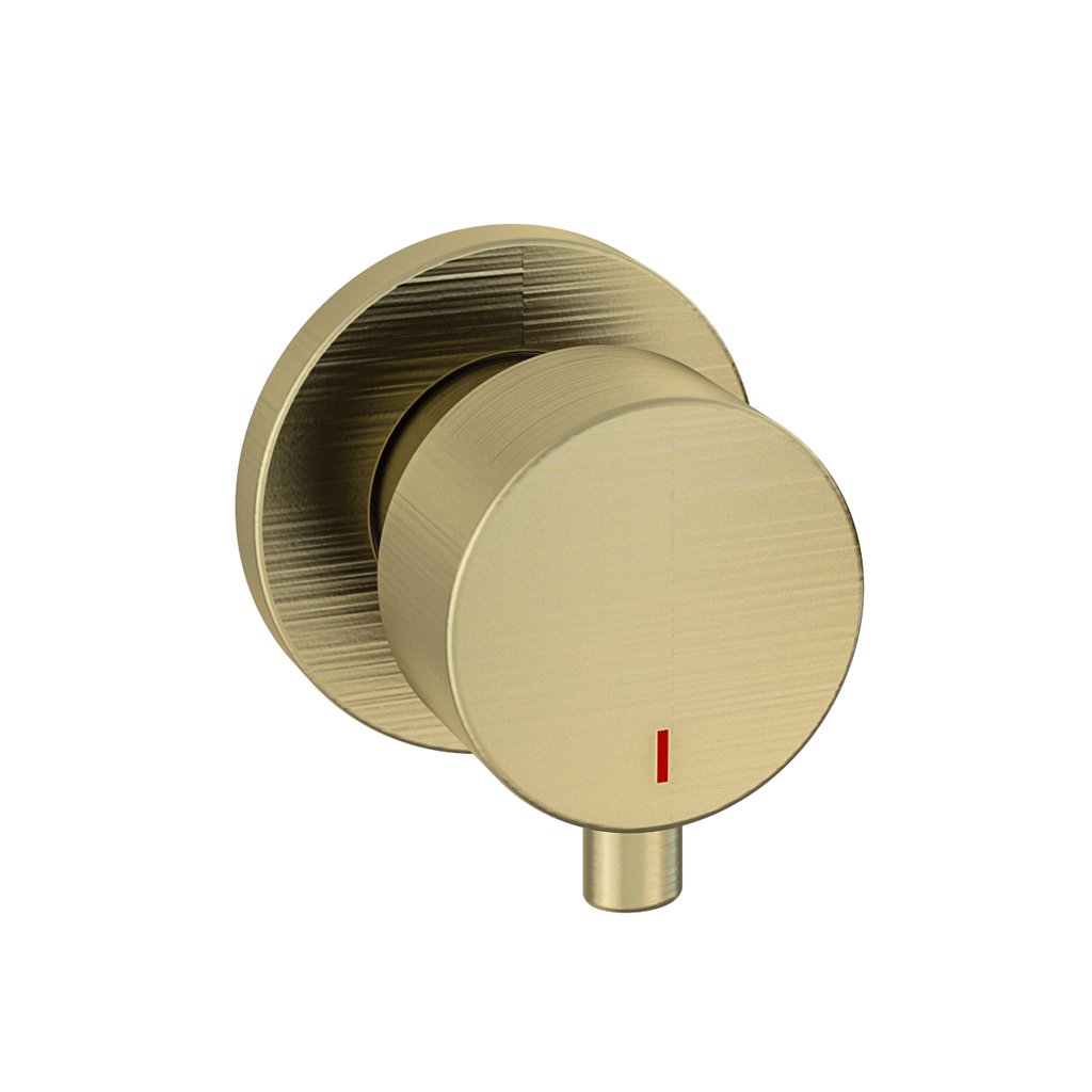 Meriden 3 Tap Hole Wall Mounted Basin Tap Set Brushed Brass