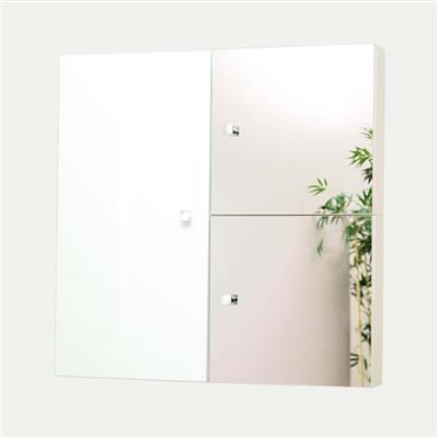 Oslo square 400mm mirror wall cupboard White