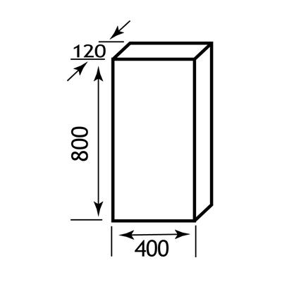 Oslo wall cupboard 400 x 800mm White