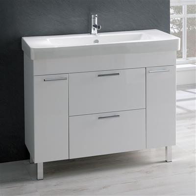 Sorrento/Faro 96cm base unit High Gloss White