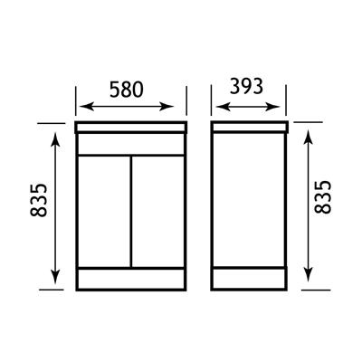 Oslo 58cm door base unit Matt Anthracite