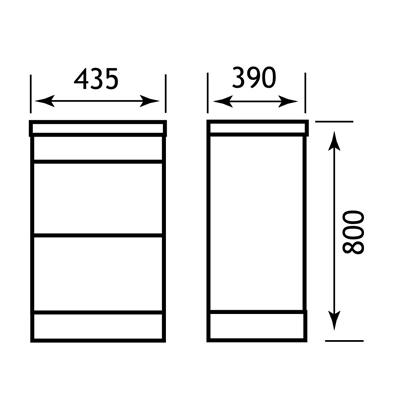 Oslo 44 push drawer unit High Gloss White