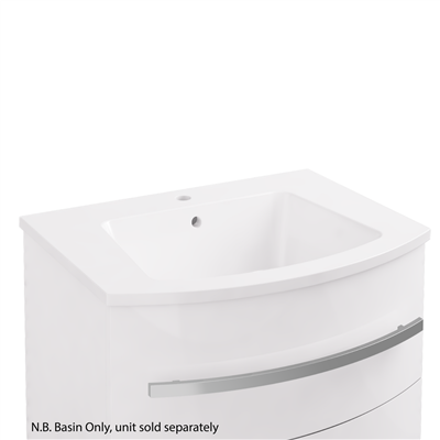 Centa 60cm Curved Ceramic Basin - White