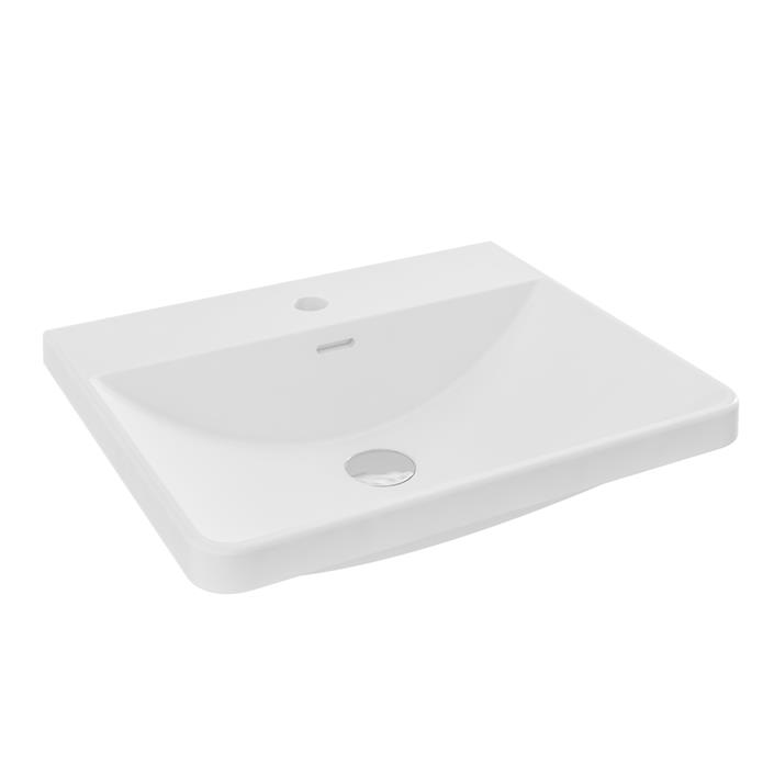 Cavone 50cm x 43cm 1 Tap Hole Ceramic Basin - Gloss White