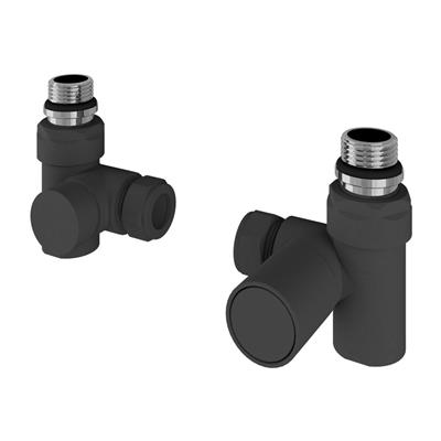 Corner Manual Dual Fuel Radiator Valves (pair) Matt Anthracite