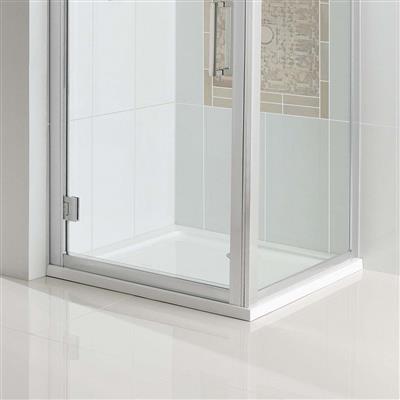 Volente Plan B ABS 1300mm x 760mm Rectangular Stone Resin Shower Tray - White