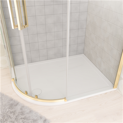  Corsair 1100 x 800mm Offset Quad Left Hand (LH) 25mm Shower Tray - White 