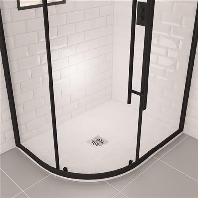  Crossland  1200 x 900mm Left Hand (LH) Offset Quad Shower Tray with Slate Finish - White