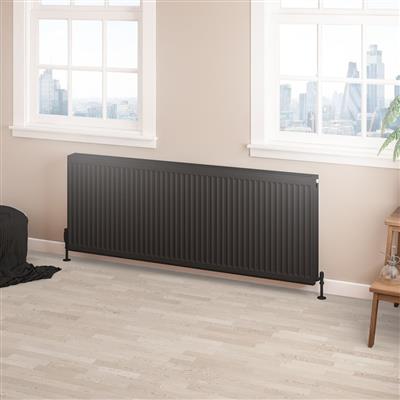 Type 22 Compact Panel Radiator 600 x 1600 Matt Black