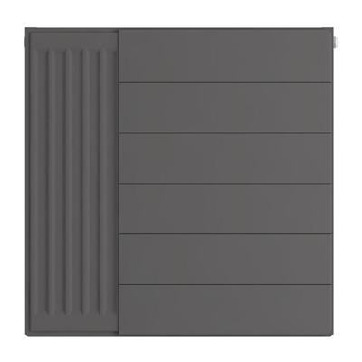 Flat Cover Plate with Lines 600 x 600 Matt Anthracite