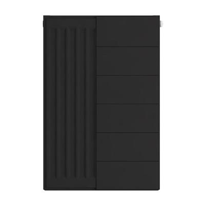 Flat Cover Plate with Lines 600 x 400 Matt Black