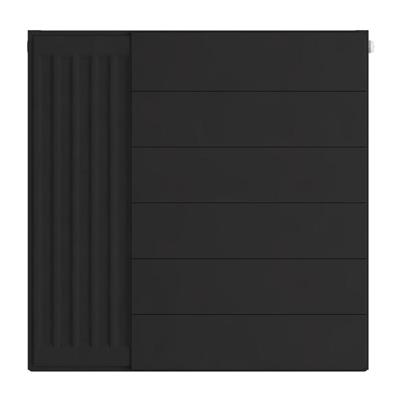 Flat Cover Plate with Lines 600 x 600 Matt Black