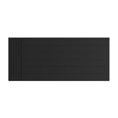 Flat Cover Plate with Lines 600 x 1400 Matt Black