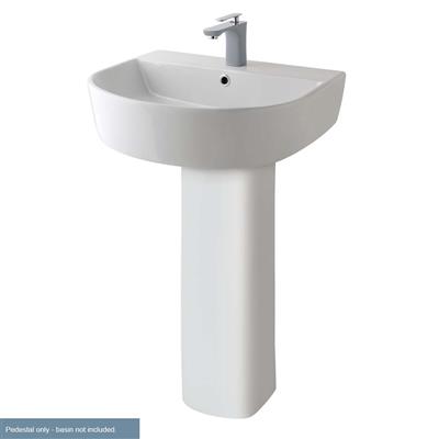 Metro 690mm Slim Rim Full Pedestal with Fixings - White