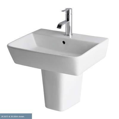 Bijou 55cm x 43cm 2 Tap Hole Ceramic Basin - White