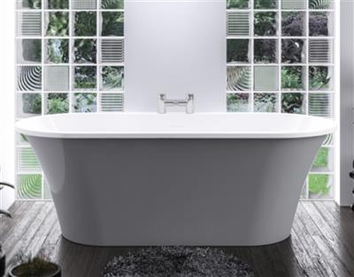 Eastbrook Lambeth Gloss Grey Double Ended Freestanding Bath 1590 x