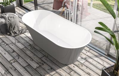 Charlton 1650 x 740 x 565mm Freestanding Bath inc Waste - Grey