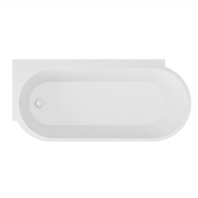 Bray 1600x780x580mm Left Hand Bath - White