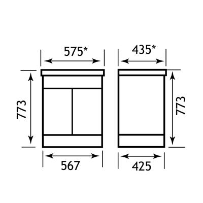 Ultra 600 vanity unit Driftwood