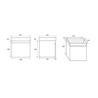 Gravina 60CM 1 Drawer Wall Hung Basin Vanity Unit - White