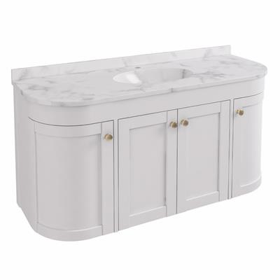 Hardwick 120CM 4 Door Single Bowl Basin Vanity Unit - Matt White