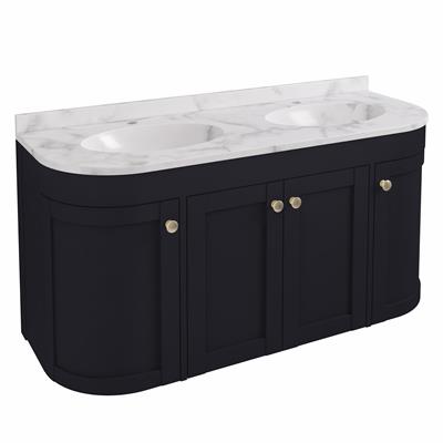 Hardwick 120CM 4 Door Double Bowl Wall Hung Basin Vanity Unit - Anthracite