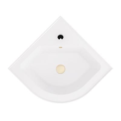 Hardwick 43cm x 43cm 1 Tap Hole Polymarble Corner Basin with Overflow - White