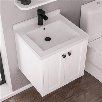 Hardwick 60cm x 46cm 1 Tap Hole Polymarble Square Basin - White