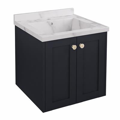 Hardwick 50CM 2 Door Square Wall Hung Basin Vanity Unit - Anthracite