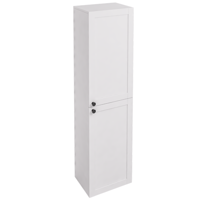 Hardwick Tall Wall Hung Unit, 2 door - Matt White