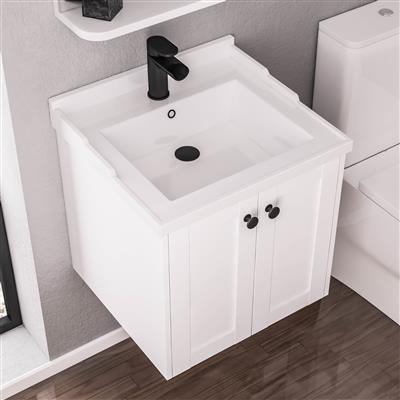 Hardwick 60cm x 46cm 1 Tap Hole Ceramic Square Basin - White