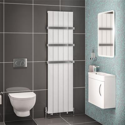 Mersey 1800 x 470 Aluminium Radiator Matt White