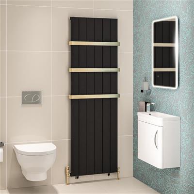 Mersey 1800 x 565 Aluminium Radiator Matt Black