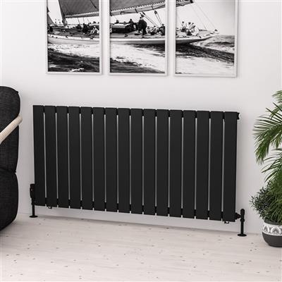 Warrington 600 x 1212 Radiator Type10 Matt Black